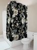 Graceful Tropical Bird And Flower Shower Curtain For Bathroom - Stylish And Durable Waterproof Decor To Install Wrinkle-Free