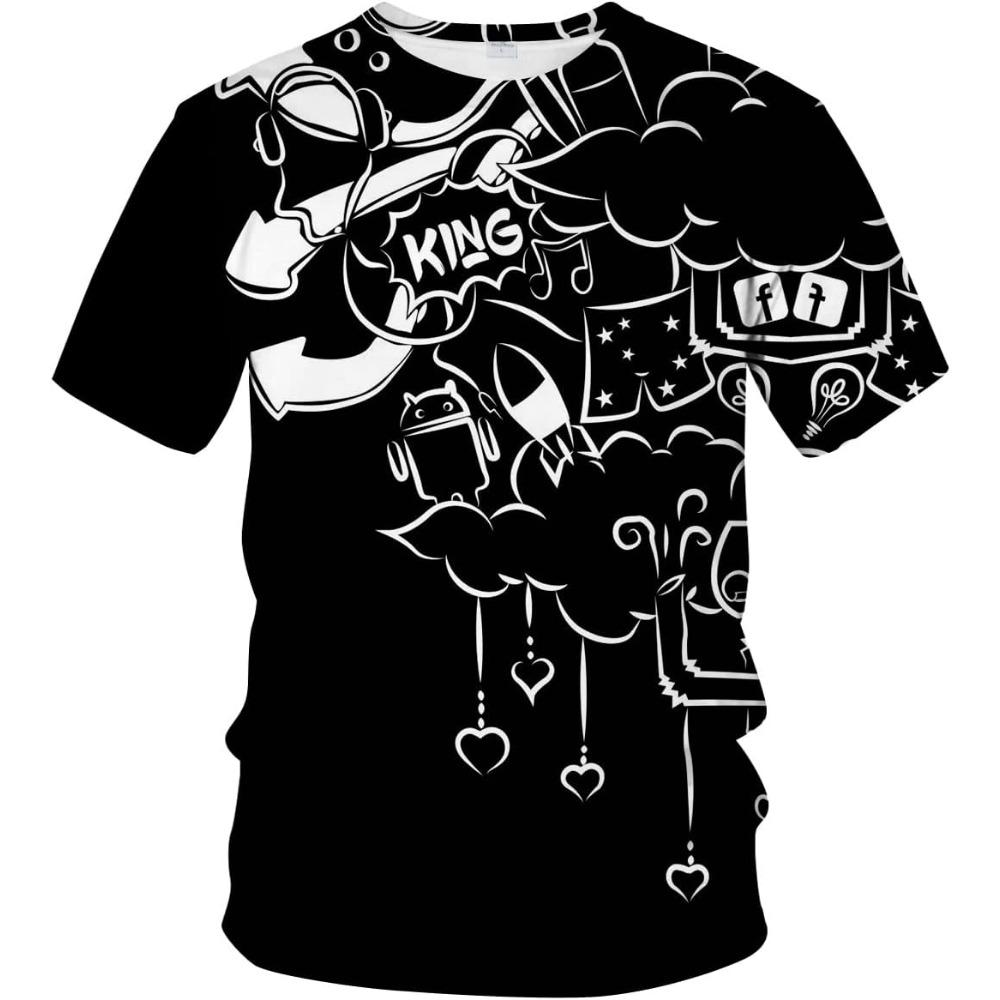 

Летняя мужская футболка с 3D-принтом в стиле хип-хоп, граффити, крутая футболка, новинка 6XL