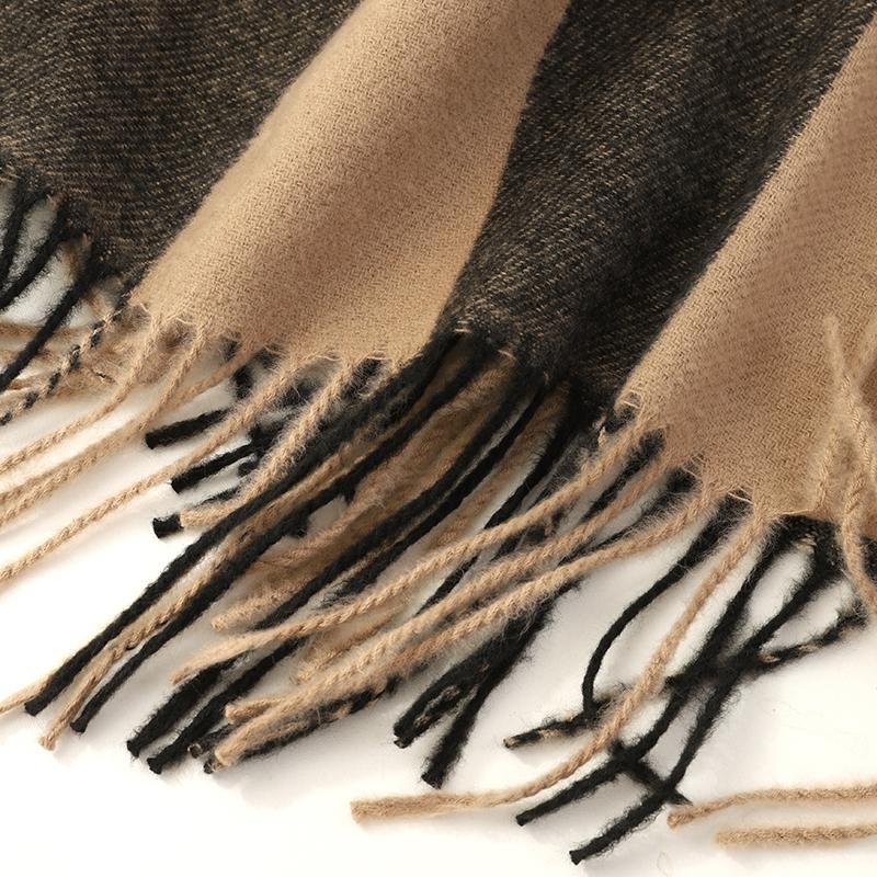Luxusní design Kostkovaný kašmírový šátek pro ženy Zimní teplá šála Zábal Pašmína Bufanda Hrubá deka Pončo Echarpe Bandana