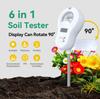 6 In 1 Soil Tester PH Meter Soil Moisture Light Fertility Temperature Humidity Analyzer For Garden Plants