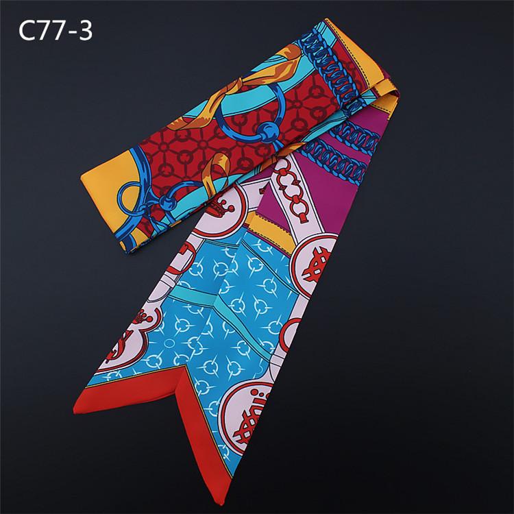 

Chain And Crown Print New Design Silk Scarf Women Tie Luxury Brand Scarf Bag Ribbons Fashion Head Scarf Small Long Scarves