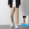 Pantalones de seda de hielo Popular de tiro medio de secado rápido masculino Color puro ropa de calle informal delgada