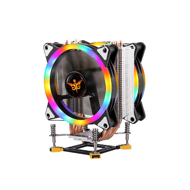 12th Gen Silent CPU Cooler: 12CM Tower with 4 Copper Pipes, Multi-Platform Compatibility for 1700 Pin & 115X/1366, 4-Pin Desktop