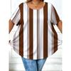 Creative Stripe Geometry 3D Printed Plus Size Short Sleeved T-shirt Fashionable Comfortable Soft Breathable Large Loose Women's Round Neck T-shirt