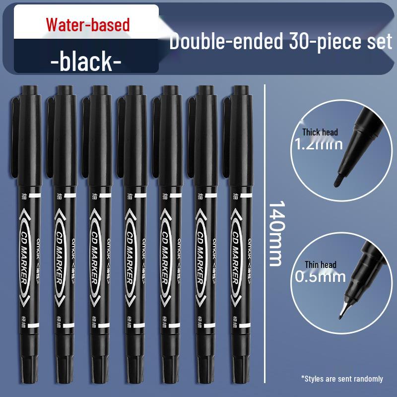 

Черный маркер с тонким наконечником на масляной основе с двумя наконечниками для детского творчества и школьных проектов