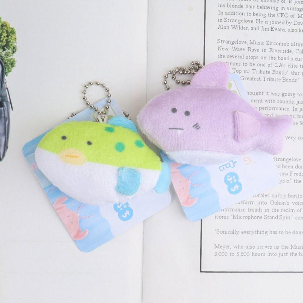 Shark Aquarium Plushies Pendant Cartoon Backpack Decor Seahorse Fish Plush Keyring Kids