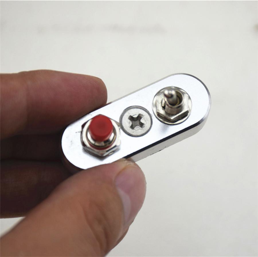 DIY Motorcycle Handlebar Engine Ignition Starts Stop Lever Silver Switch 12V