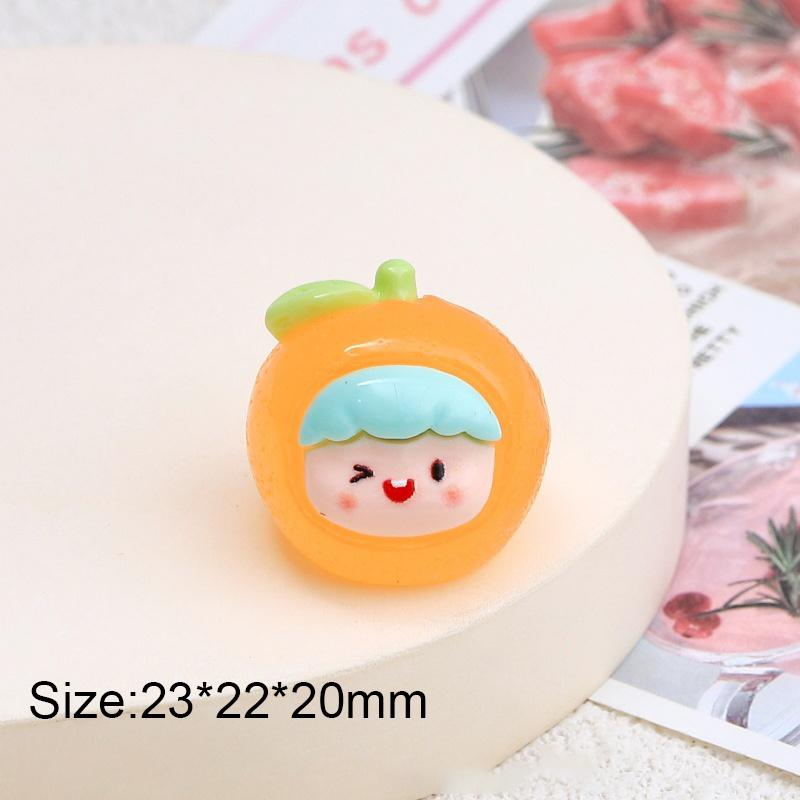 Lysende fruktdukke Minifigur Tilfeldig 1 stk Desktop Søt tegneserie Dekorativt ornament Resintilbehør