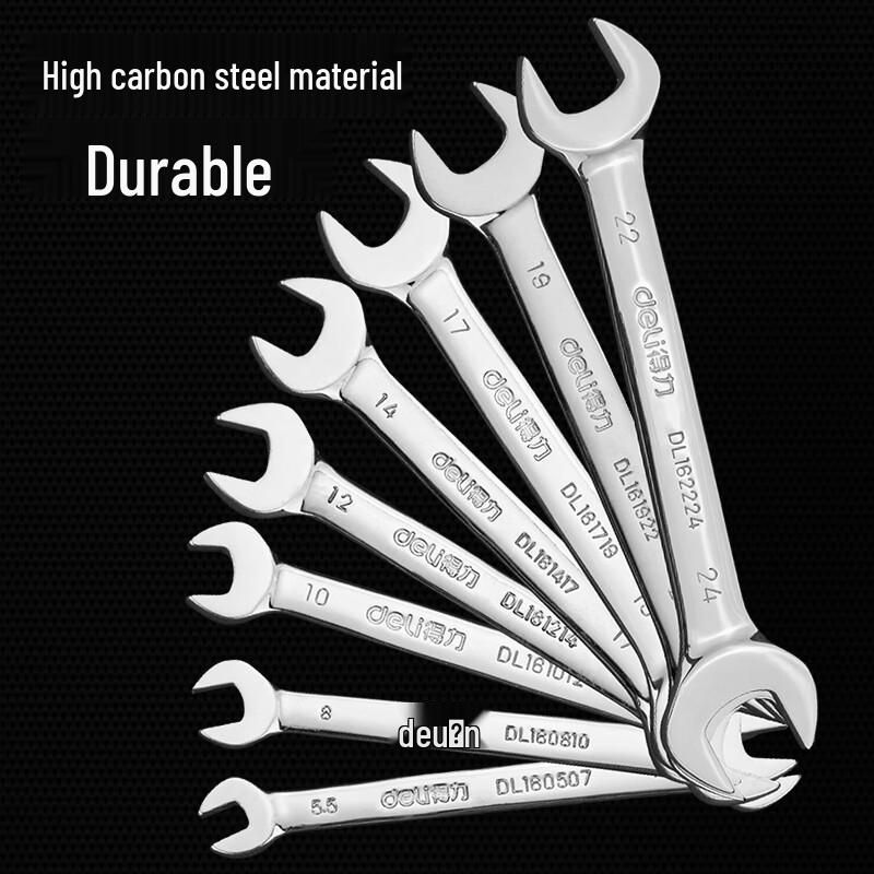 Deli Mirror Finish Double Open-End Wrench Set