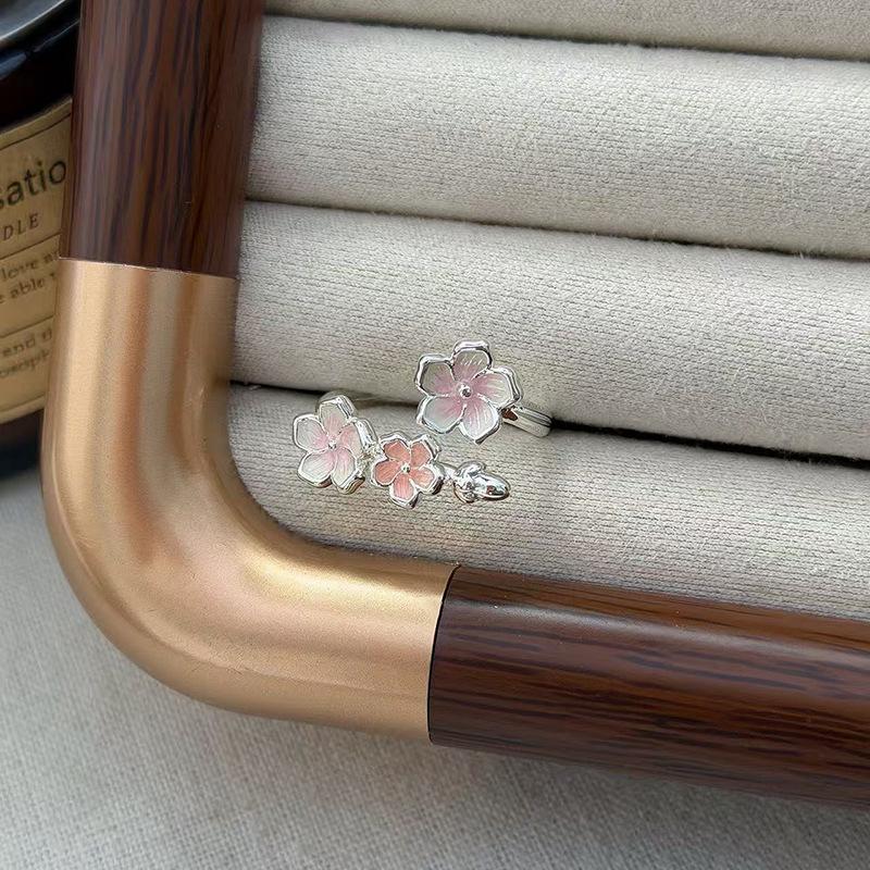 Inel Deschis Floare Zână Super Schimbare Graduală Email Stil Dulce Design Nișă Feminină Modă Vânt Rece Inel Index Pliabil