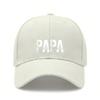 [Papa Dad Hat] Light Beige Polyester Adjustable Breathable Casual Baseball Cap For Men Father's Day Gift