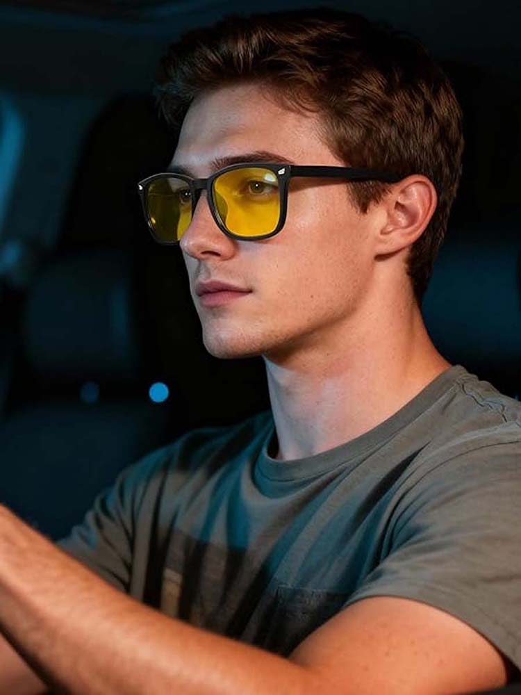 Night Driving Glasses for Men and Women - Polarized Night Vision Glasses, Anti-Glare Night Driving Glasses, Yellow Lenses