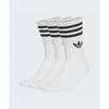 adidas 3-Stripe Crew Socks 3 Pairs - White JV7401 5882656