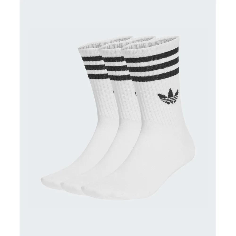 adidas 3-Stripe Crew Socks 3 Pairs - White JV7401 5882656