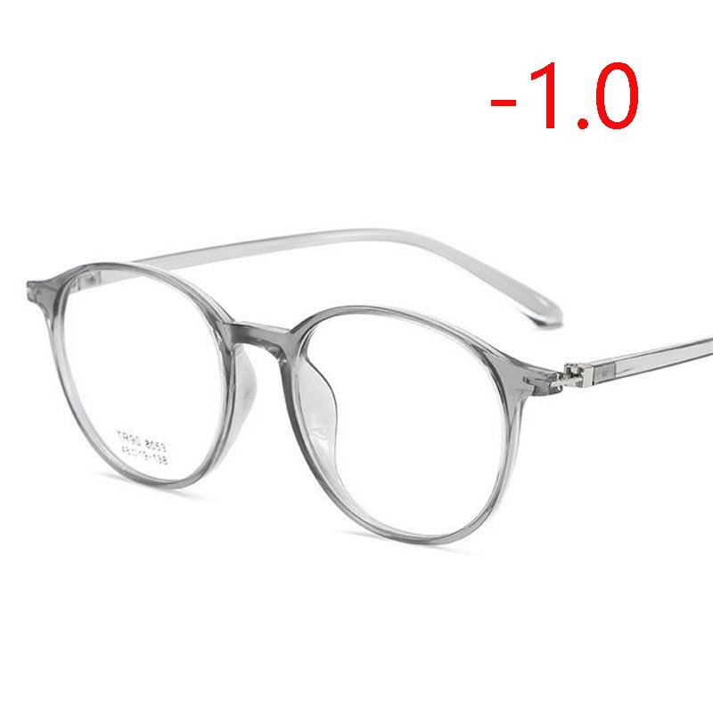 Transparent Round Nearsighted Glasses Women 1.56 Aspherical Lens Prescription Spectacle Men Diopter 0 -0.5 -1.0 To -4.0