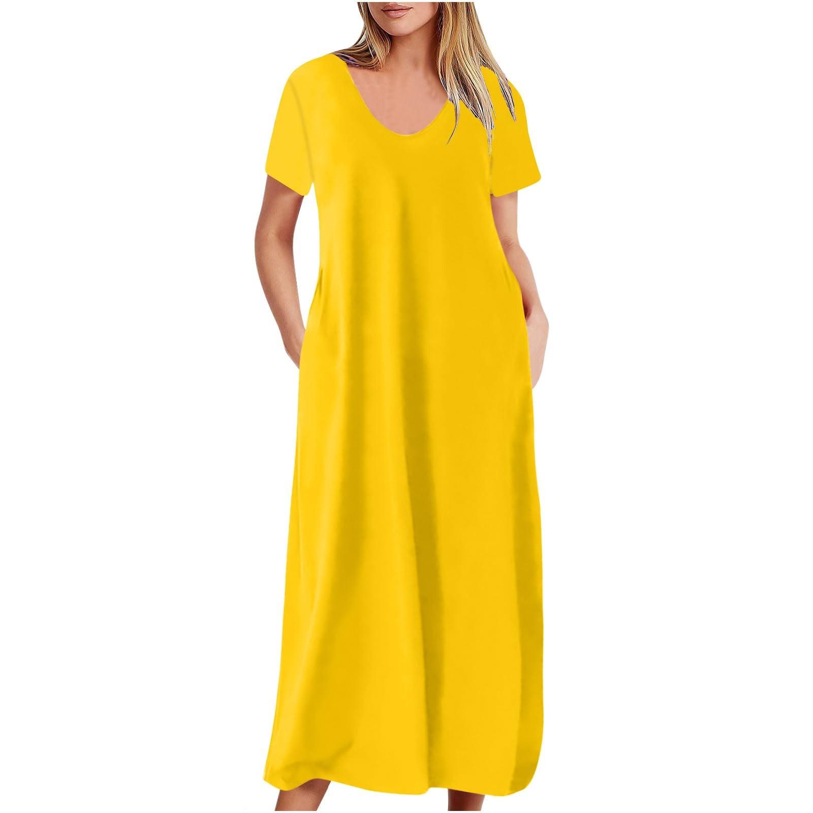 

Женское модное однотонное платье с v-образным вырезом на подтяжках, пляжное платье для отдыха XL жёлтый