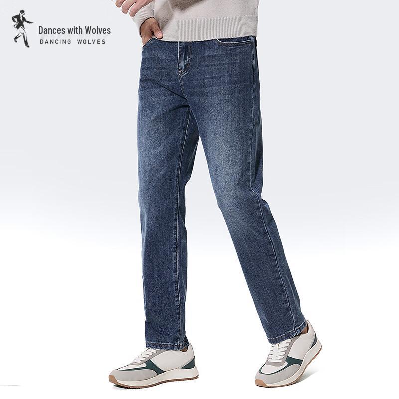 

Мужские джинсы из эластичного денима с эффектом ретро-стирки «Танцы с волками»