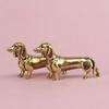 Pure Copper Dachshund Statue Vintage Brass Figurines Home Decote Desktop Ornament Miniatures Antique Tea Pet Crafts Gifts