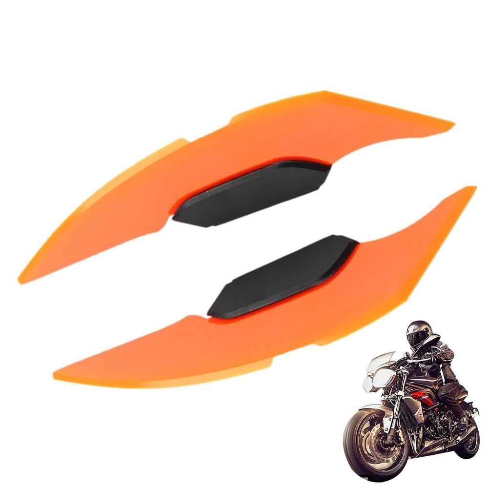 

Передний спойлер мотоцикла, боковые обтекатели, крылышки, углеродное волокно, фиксированное ветровое крыло, аэродинамический спойлер для улучшения устойчивости и оранжевый