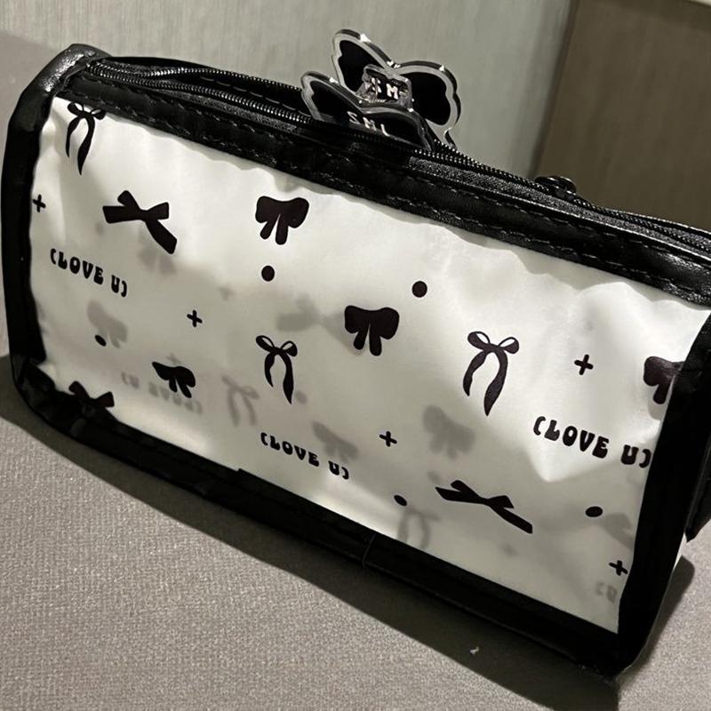 Kreslené průsvitné pouzdro na tužky Vícevrstvé vertikální Velkokapacitní úložná taška na psací potřeby Školní potřeba Kosmetická taštička