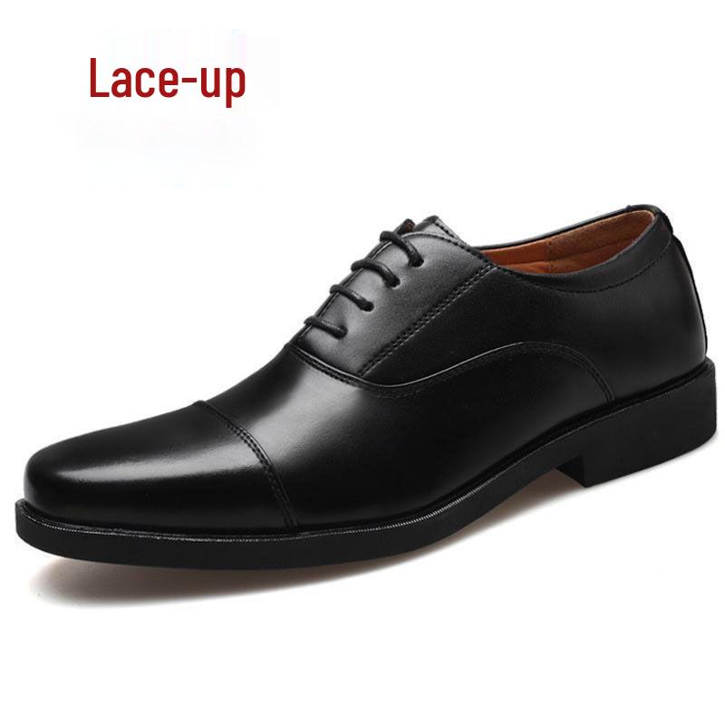 Dragonfly Men's Genuine Leather Business Casual Shoes - Soft, Comfortable, Non-Slip, Wear-Resistant Cowhide with Thin Sole