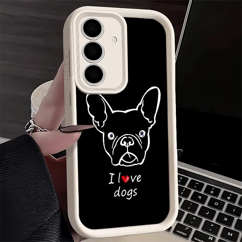 Phone Case for Samsung Galaxy S26 S25 Ultra S24 FE French Bulldog Black Desgin Shell S23 Plus S22 + S21 S20 5G Soft Silicone Fun