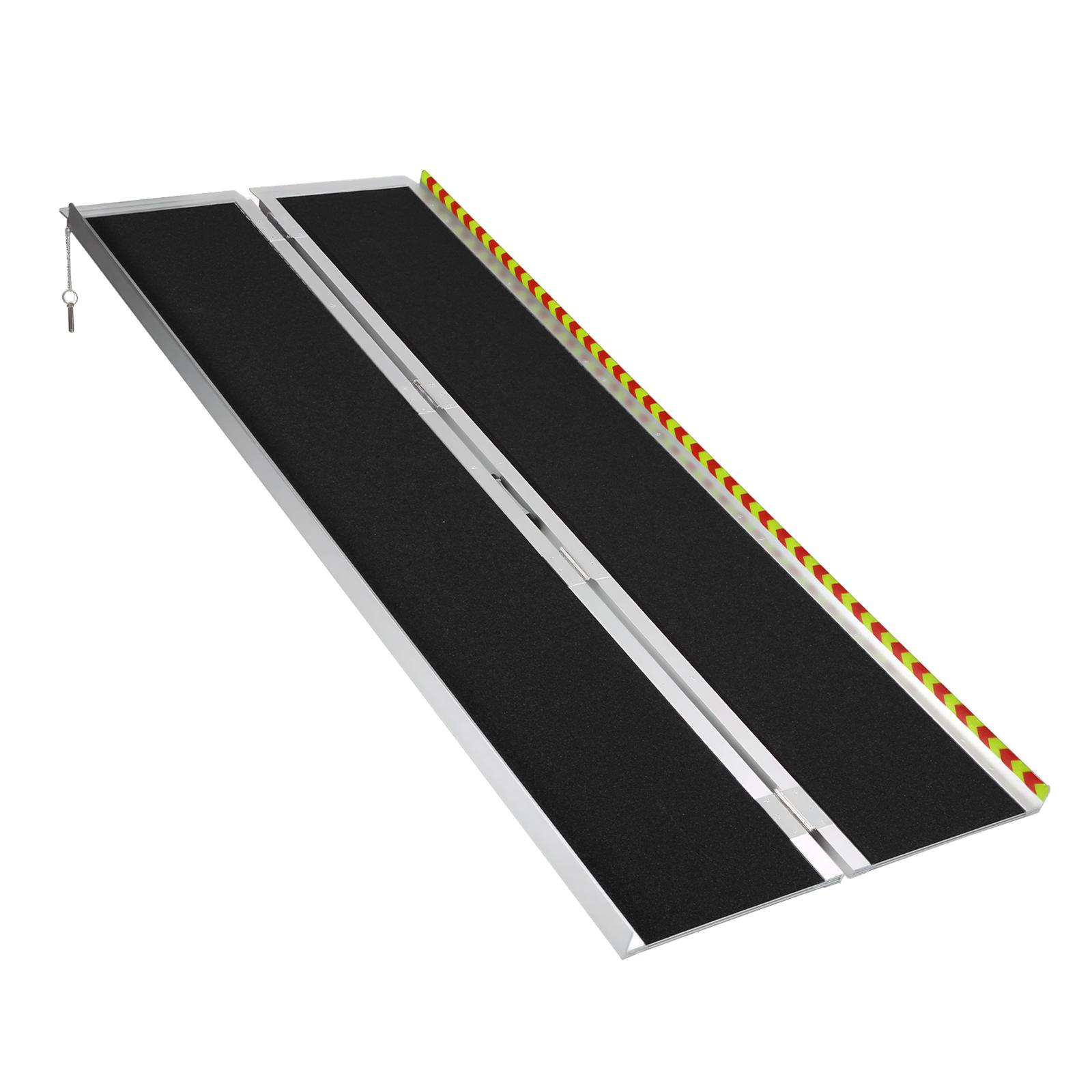 6/7FT Portable Wheelchair Ramp Aluminum Folding Door Threshold Wheelchair Ramp for Home Steps Stairs Doorways