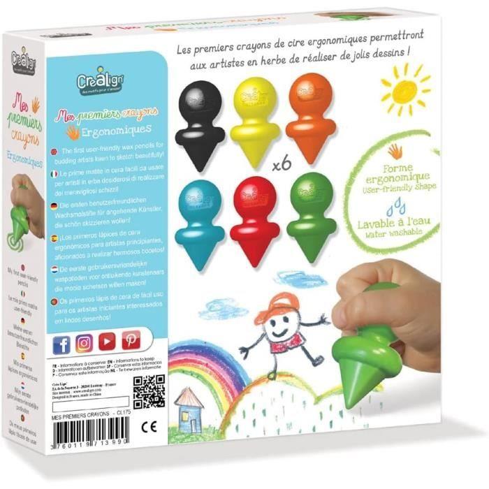 Coffret Loisir Créatif - Créa Lign - Mes Premiers Crayons - Ergonomiques - Lavables - Dès 12 Mois