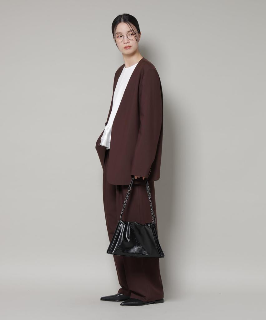 Nano Universe Women's Chain Shoulder Bag with Gathering, F 010, Black, 673-6132300