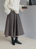 Jiangzuo 3D Cut Retro Wool Plaid Skirt 6167