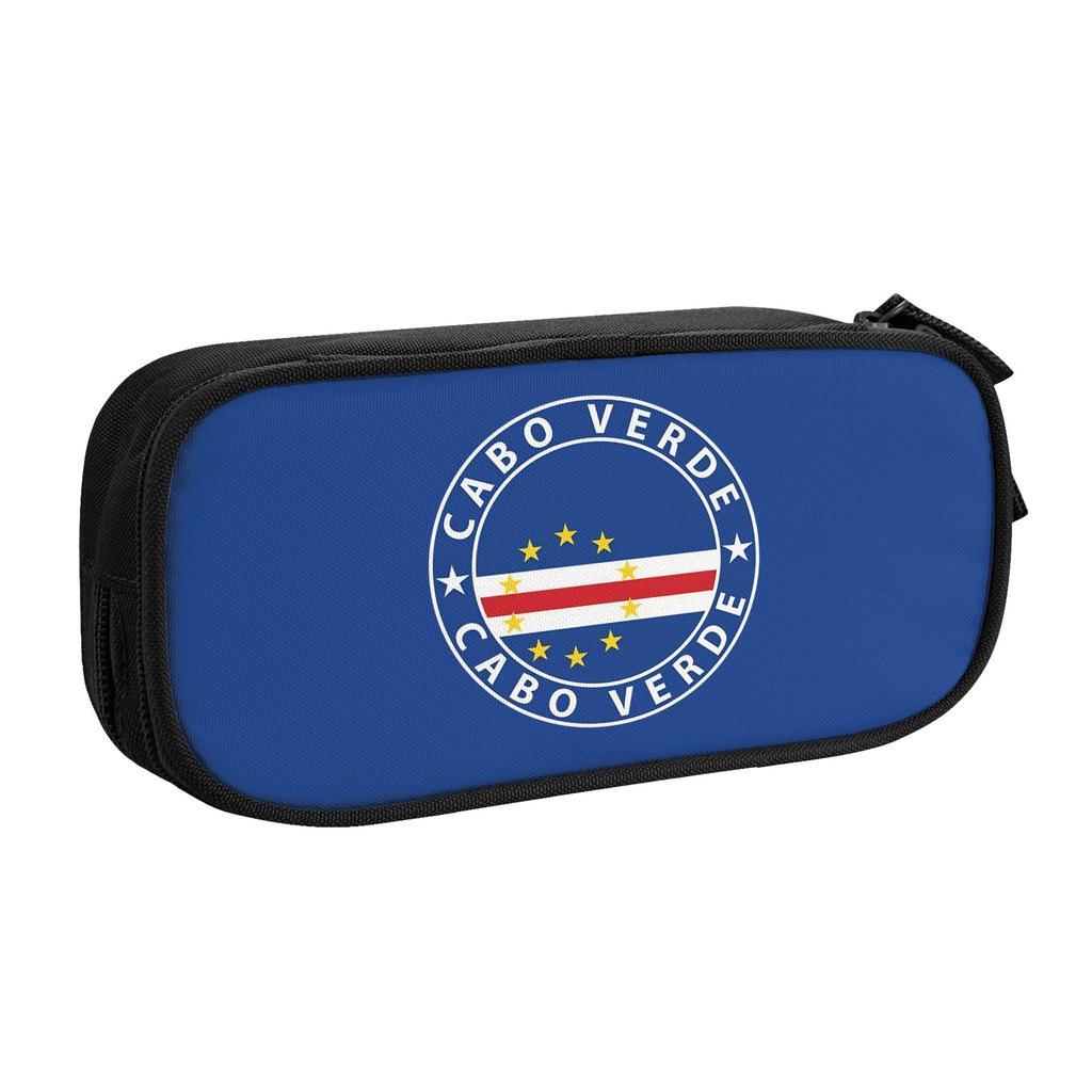 Fashion Cape Verde Flag Pencil Case Pencilcases Pen Box for Student Large Storage Bag School Supplies Cosmetic Accessories