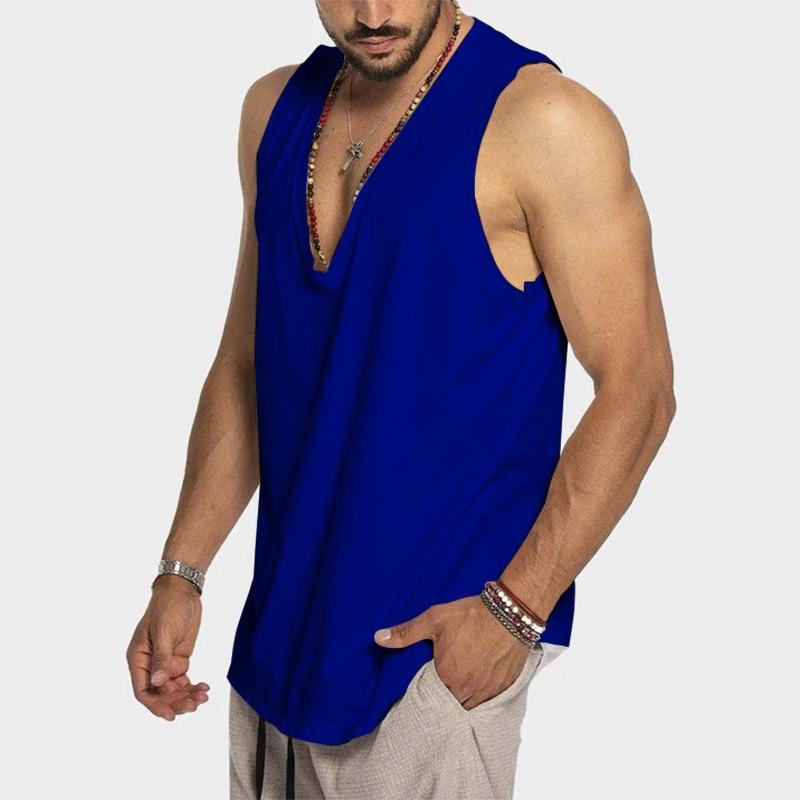 Men's Summer Sun Cotton Vest, New Solid Color Sleeveless Tank Top, Loose Casual Athletic Cami for Men