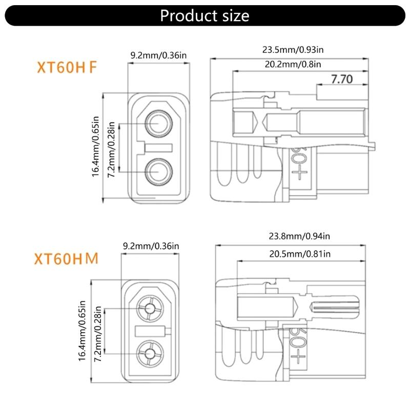 5/10 Pair XT60H Connectors Male Female Power Quick Release Connectors Battery Motor 3D Printer Toy Vehicle Equipment