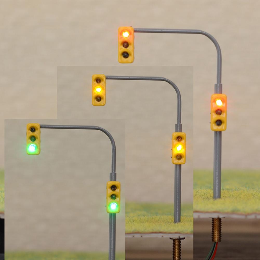 2pcs/set Traffic Light Model HO/OO Scale Cross Walk LED Pedestrian Street Signal 20mA With Resistor Railway Train Layout Kit