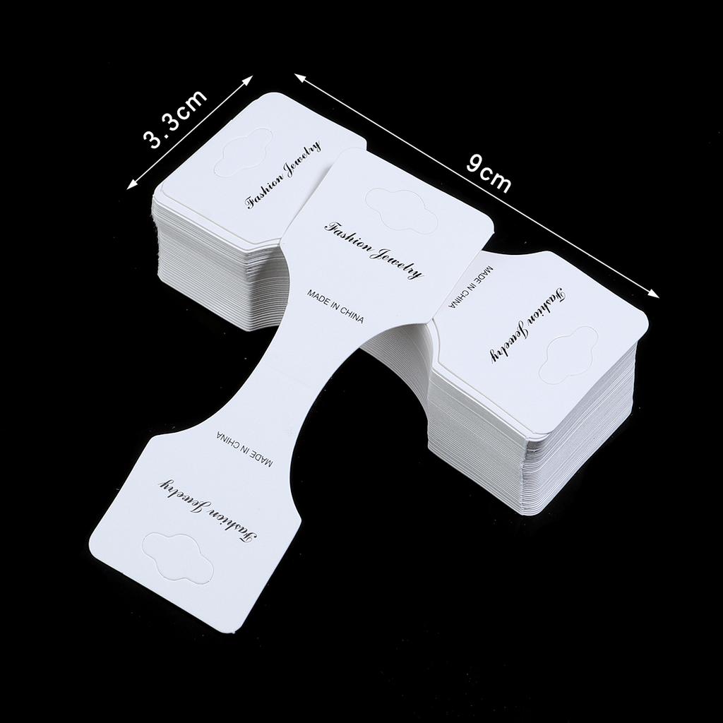 50pcs Earrings Display Card White Paper Jewelry Packaging Paperboard For DIY Necklace Bracelet Small Business Material Supplies