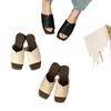 Summer 2025 retro style simple women's mother sandals open-toed flat one-word slippers fashion temperament cool slippers