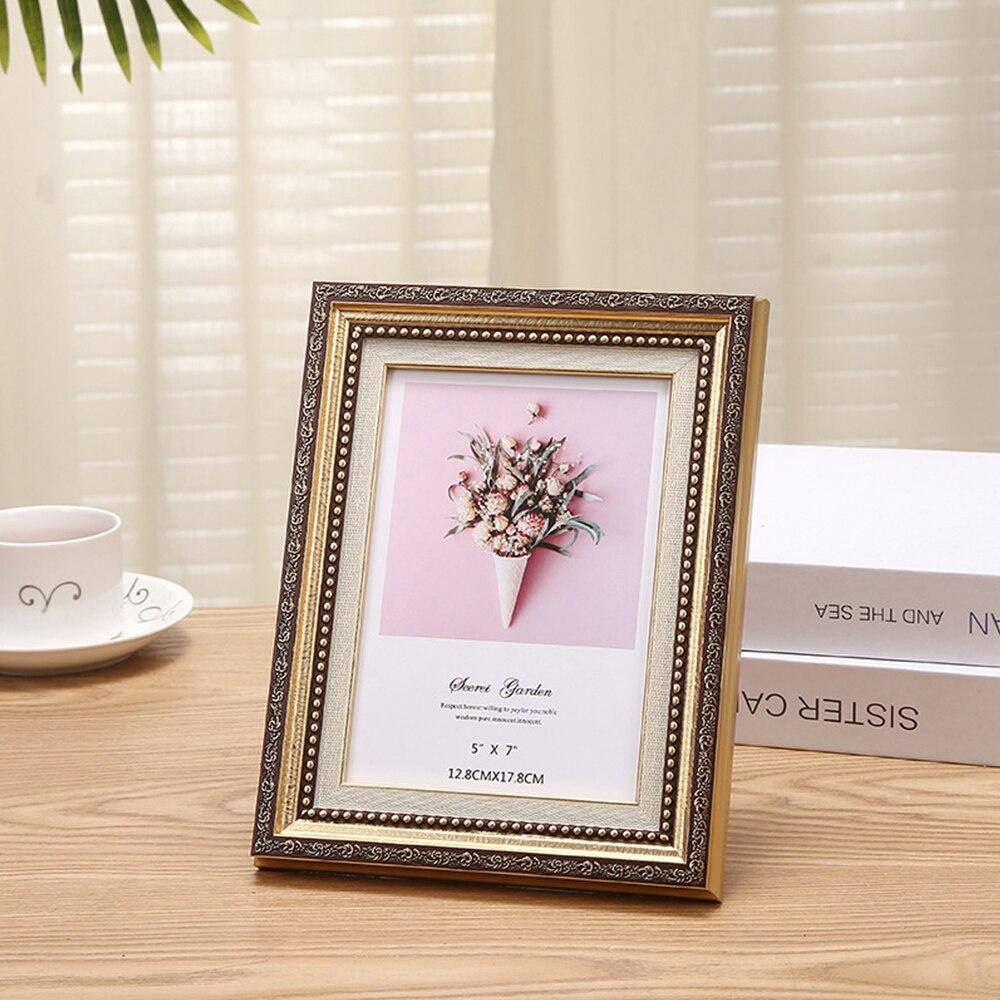 Ретро Фоторамка Смоляная Фоторамка для Настенного Декора Дома Офиса Уникальный Дизайн Настольный Дисплей Фоторамка, 1 шт. A4 золотистый