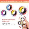 Magnetic Rings Fidget Toy, ADHD Anxiety Magnetic Finger Spinner Coolest Magnet Stress Relief Toy for Kids Adults Teen Gifts