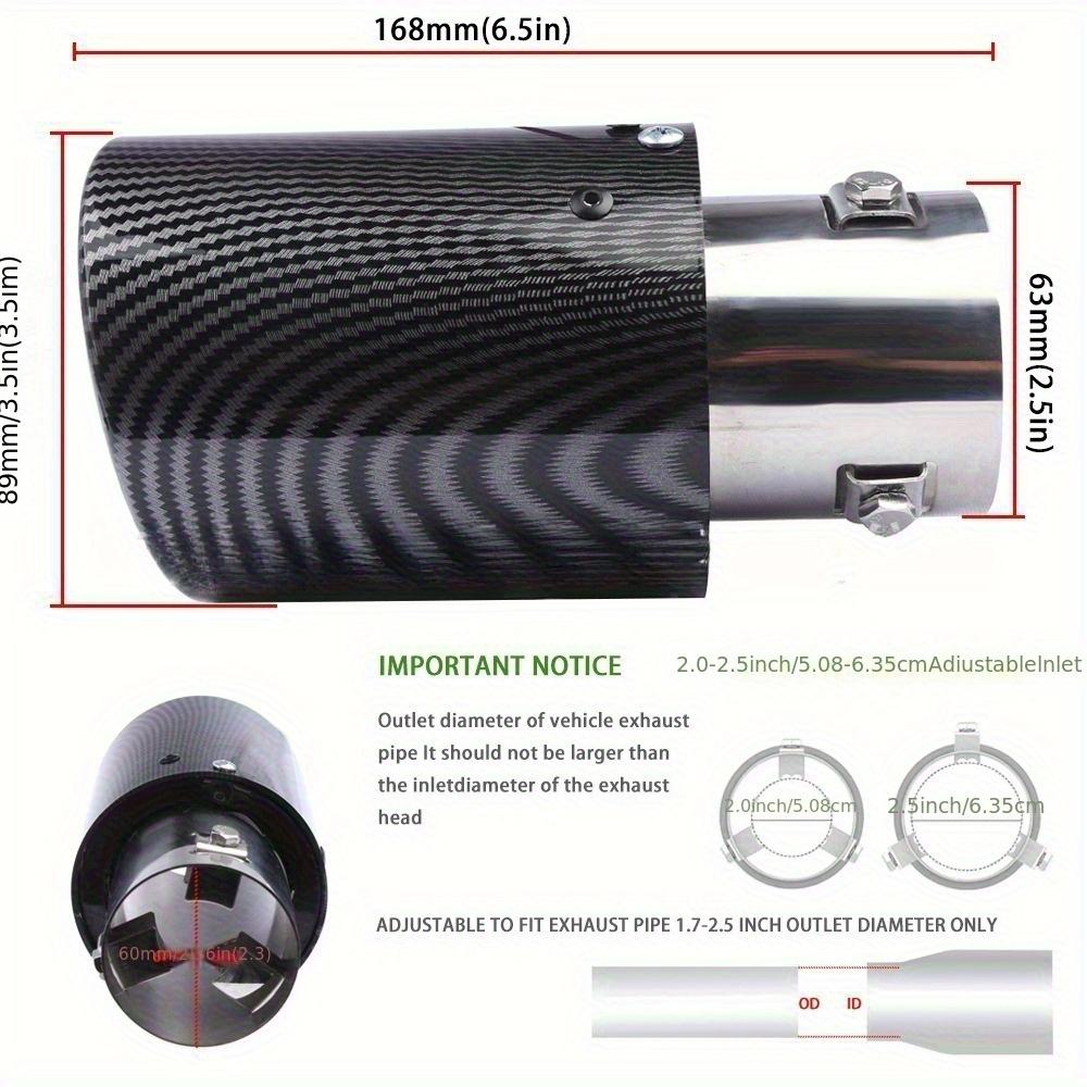 Car modification carbon fiber pattern tailpipe 63-89mm stainless steel tailpipe ABS plastic shell exhaust muffler