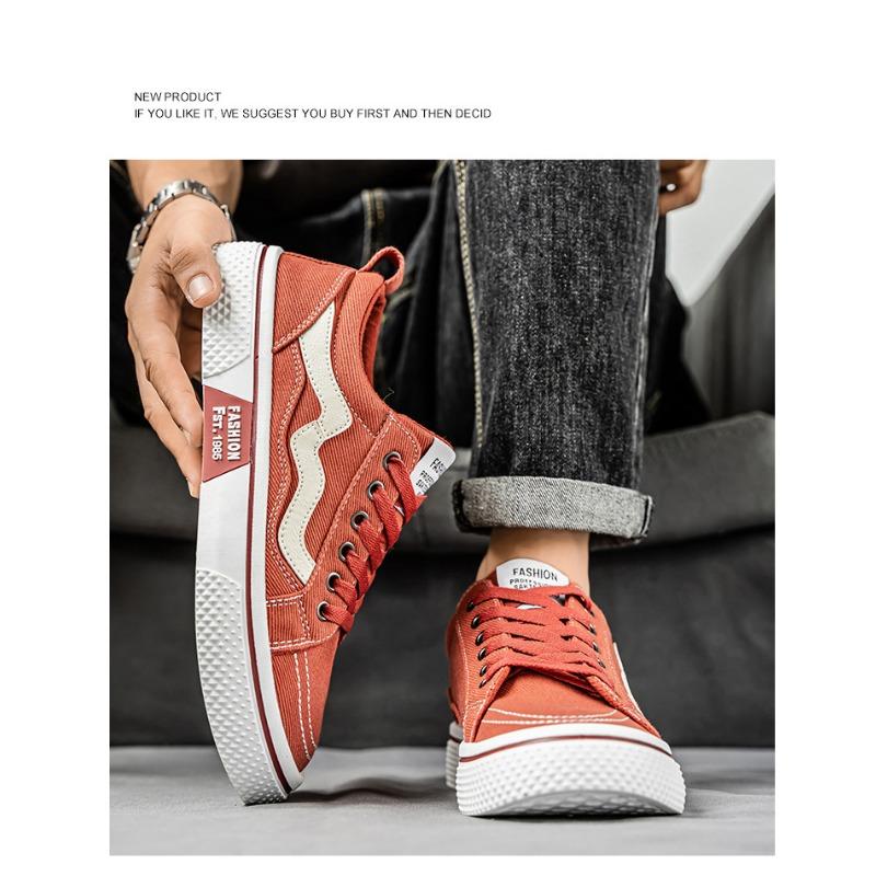 Men Breathable Anti Slip Canvas Casual Sports Low Top Sneakers