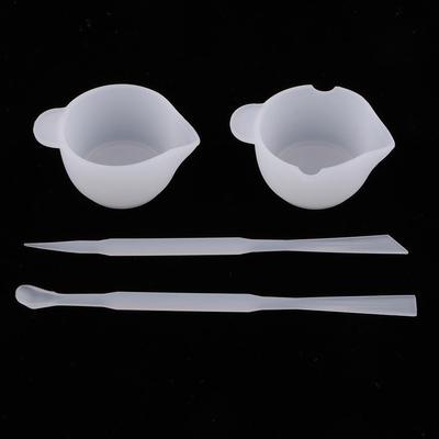 4x Silicone Measuring Cups for Resin, Mixing with Sticks, Epoxy Resin Cups,