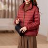 European Fashion Light Down Jacket Women's Short Autumn and Winter New Stand-up Collar White Duck Down Temperament Warm Jacket