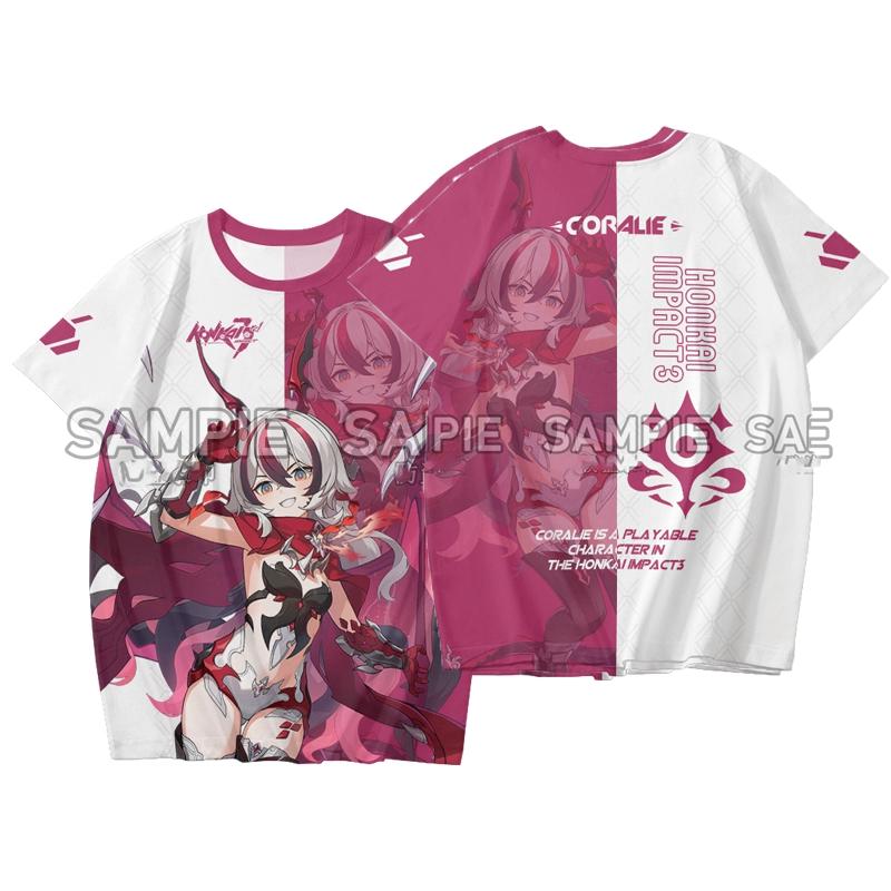 Popular Games Honkai Impact 3 T-shirt 3D Print Cosplay t shirts Fashion Harajuku Short Sleeve Crew Neck Y2k Tops Summer Clothing