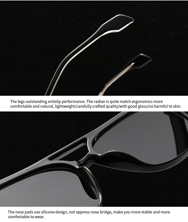 New Retro Acrylic Insert Square Frame Sunglasses Driving Sunglasses Men'S Large Frame Glasses 28007