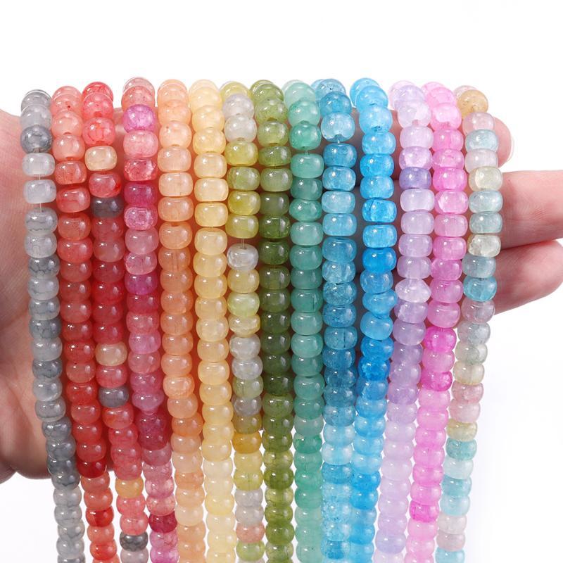 1 String 5X8Mm Glass Beads Colorful Abacus Flat Round Loose Beads For Jwelry Making Diy Crafts Bracelets Necklace Accessories