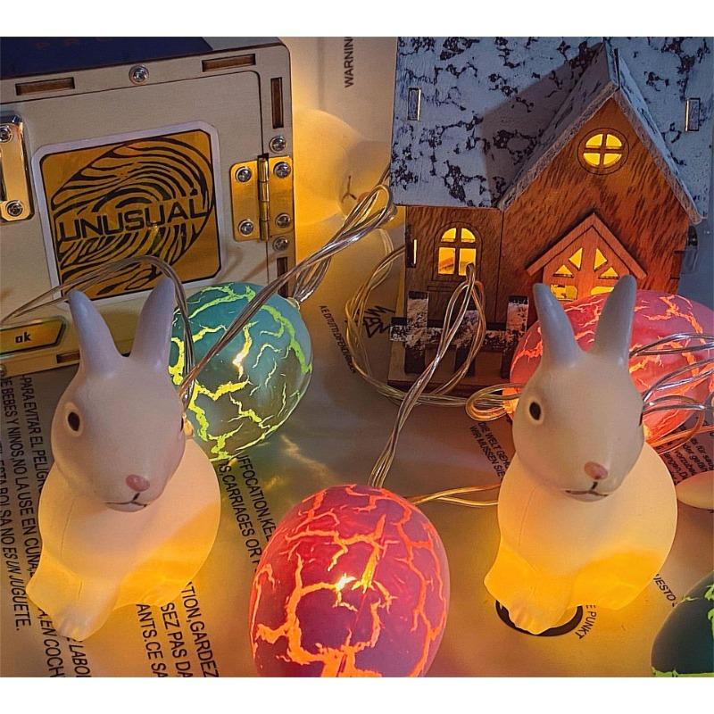 

1,5 м 10 светодиодов Новые цветные потрескавшиеся яйца Гирлянда Оформление пасхальной вечеринки Подвесное украшение для спальни Атмосферный свет Украшение-люстра 1.5M10LED-combination-2AA