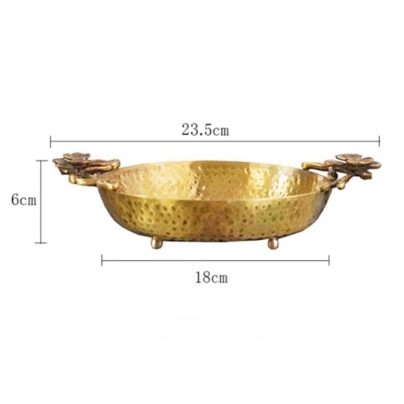 

Brass Fruit Plate Living Room Desktop Storage Tray Dining Room Retro Decoration Snack Plates Home Decoration Accessories