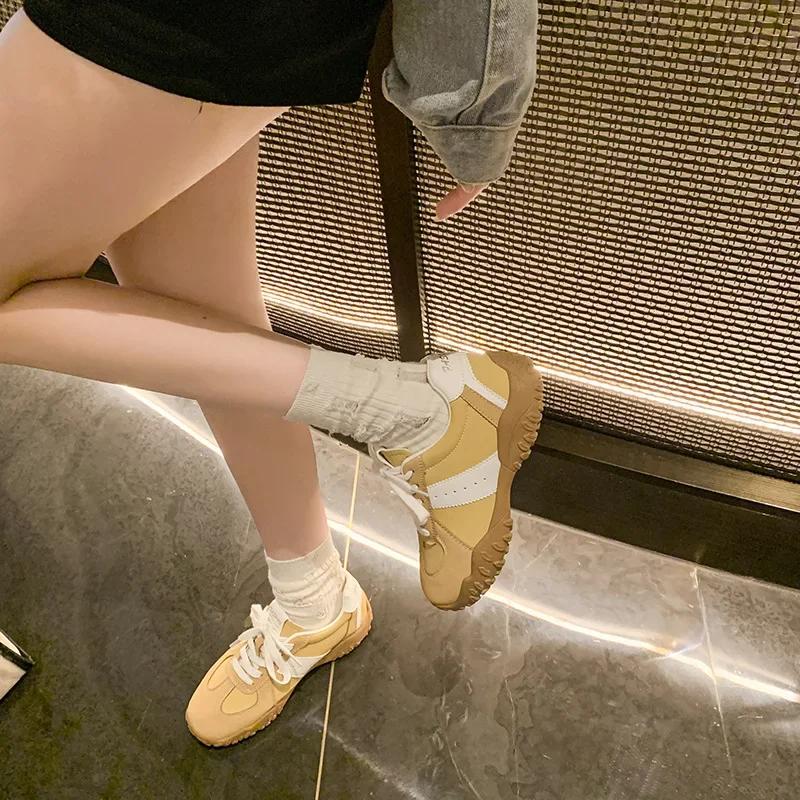 Women's Comfortable Retro Sports Shoes Thick Bottom Heel Increase Dequn Shoes Casual Leisure Running Shoes Summer New Arrival
