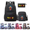3Pcs/set Dragon Ball Waterproof Messenger Bag Unisex Bagpack with Lightweight Book Bag Student Teenager Children Handbag Laptop Bag Rucksack Mochila