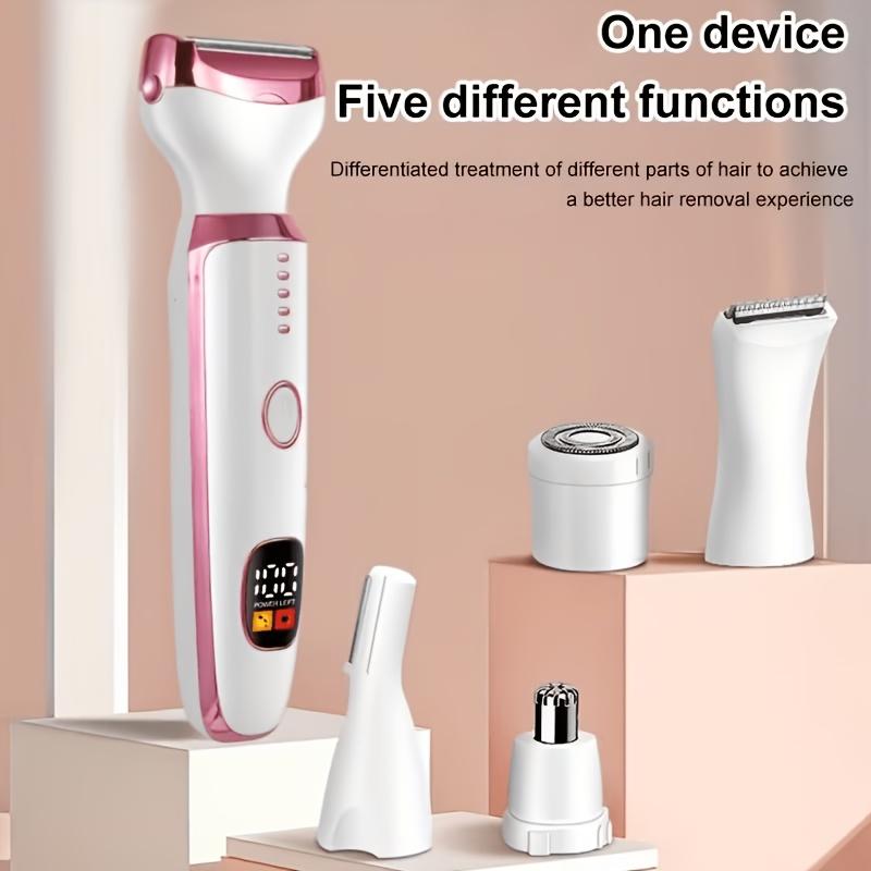 Multifunctional women's electric shaver,5Combination1Electric shaver Suitable for private areas, eyebrows, nose, face, legs, and underarms Portable